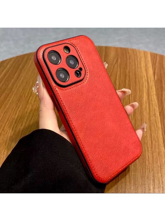 Other - Red Leather iPhone 15 pro Case